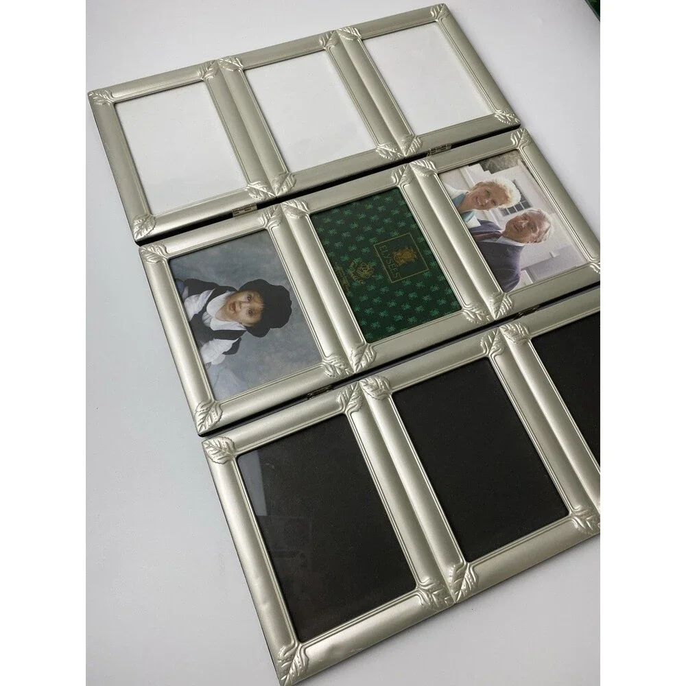 Vtg Elysees Loui Michel Handcrafted Hinged Accordion Silver Frame 9 5x3.5 Photos